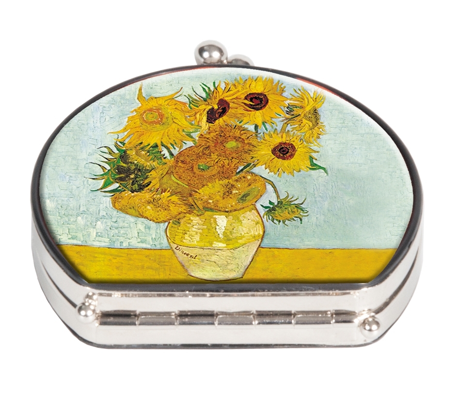 Pocket mirror, Van Gogh, Sunflowers, textile