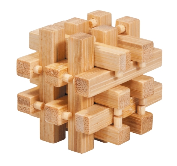 IQ-Test in a box, bamboo, Locked