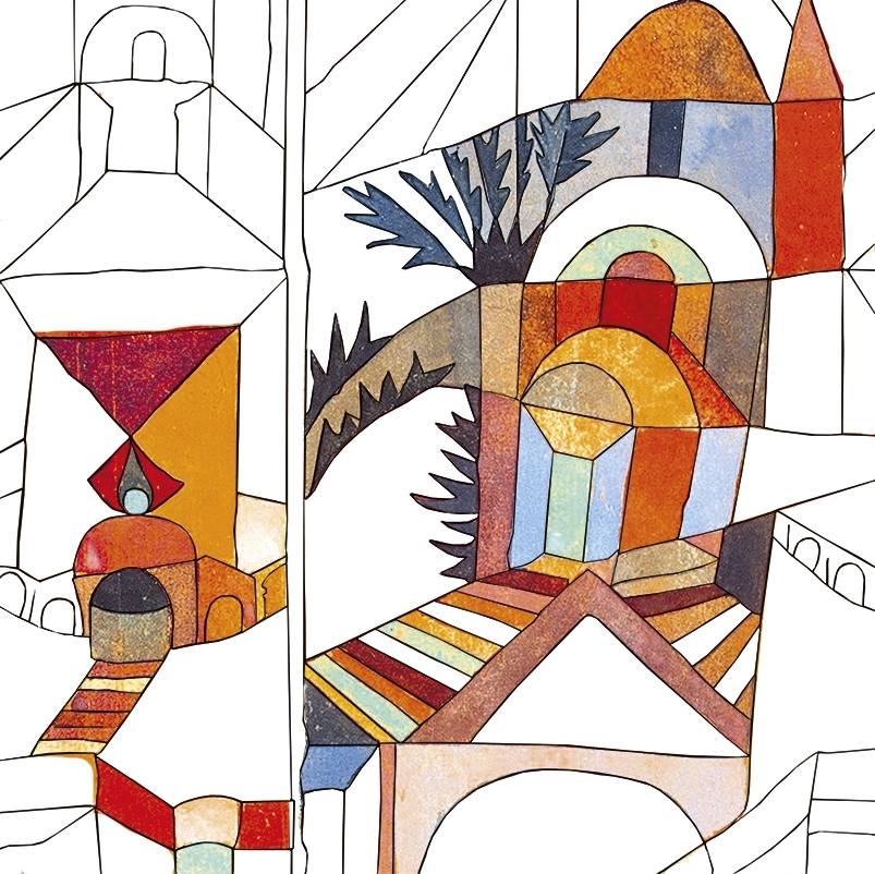 Coloring Art, Paul Klee, 4 motifs + fold. frame