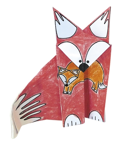Colouring-Origami, foxes, 20 sheets, 15 x15 cm