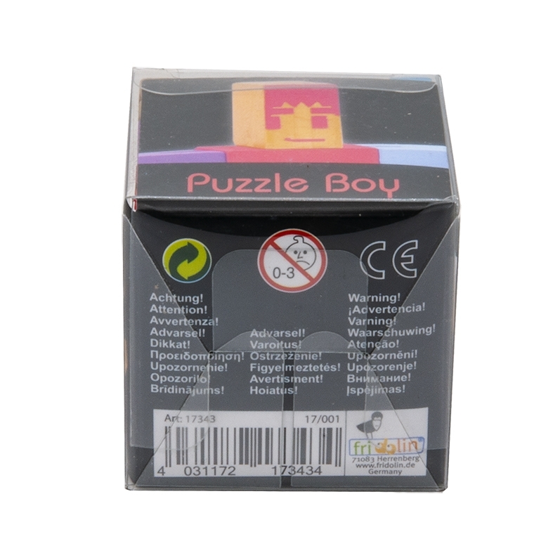 IQ-Test, Puzzle Boy 3 violet purple lightblue wood