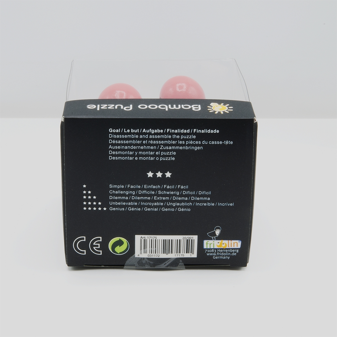 IQ-Test, bamboo puzzle, Atom, red, black