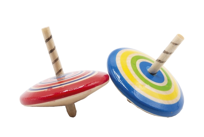 Wooden spinning top, midi, eco, 2 pcs. in box