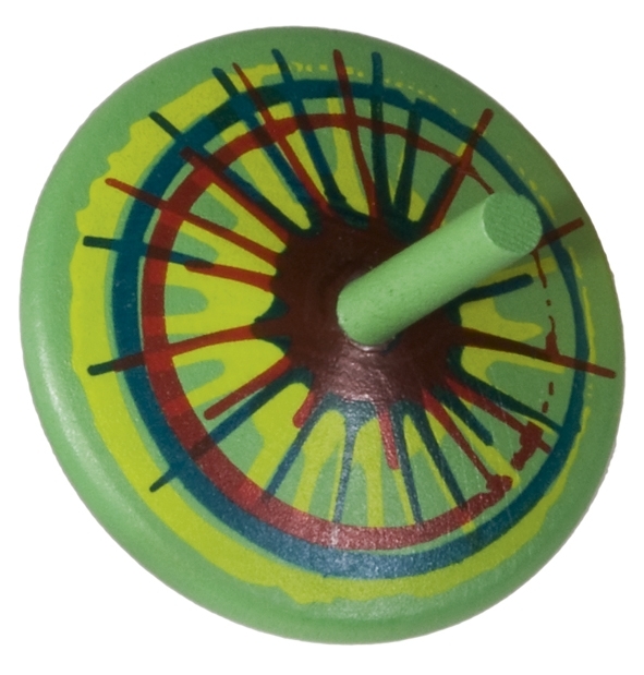 Midi wooden spinning tops, art-spinner, 2 pcs box