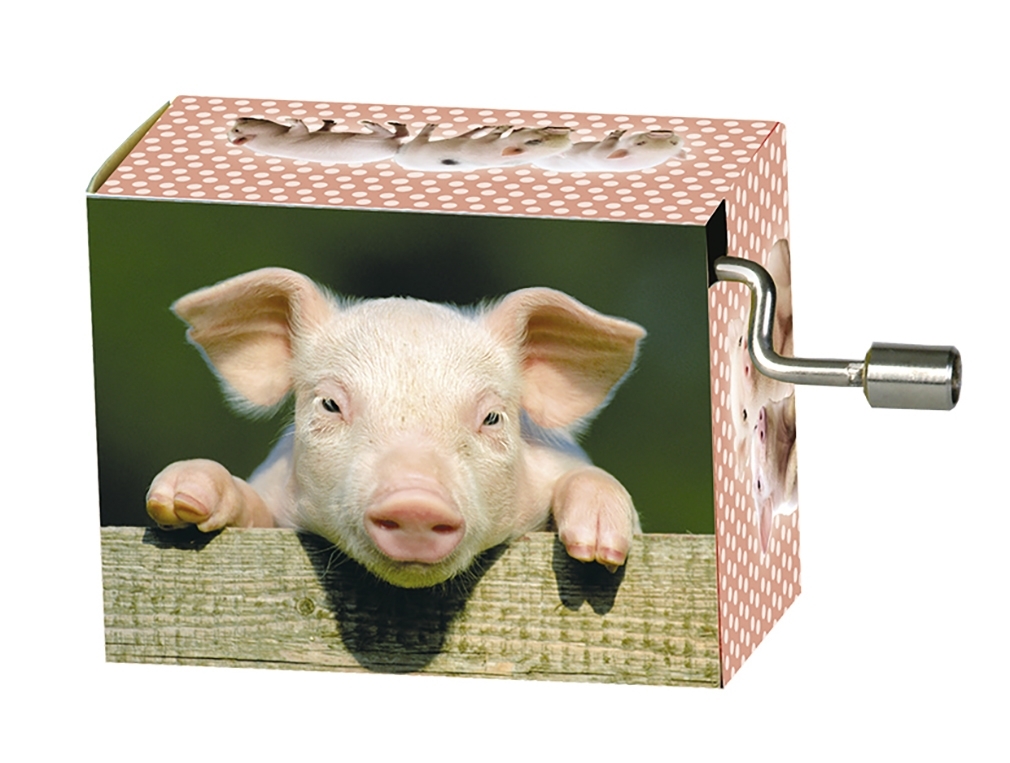 Music box, Happy Birthday, Piglet on a fence