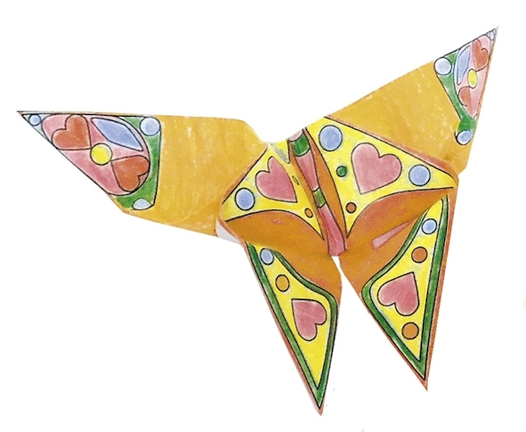 Colouring-Origami, butterflies, 20 sheets 15x15cm