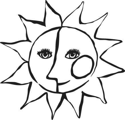 wooden rubber art stamp, Wachtmeister/The Sun