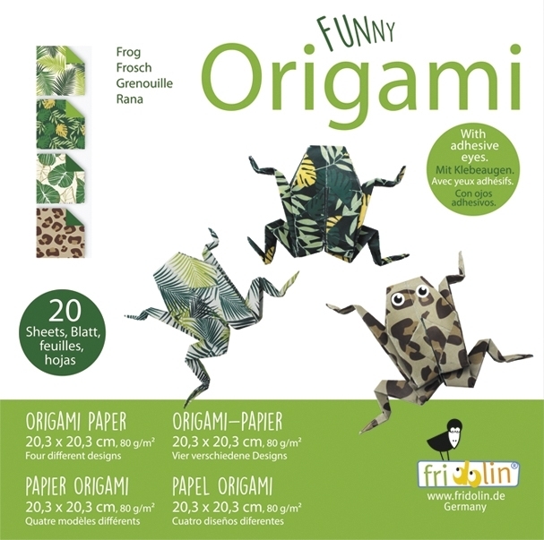 Funny Origami, Frogs, 20 sheets 20x20 cm