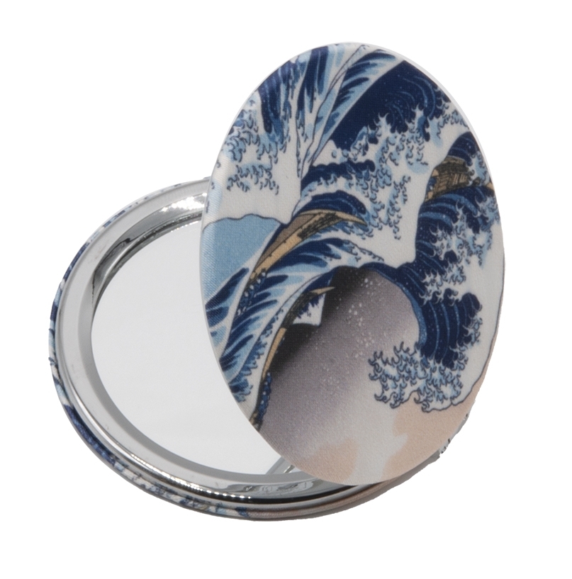Pocket mirror, Hokusai, Wave