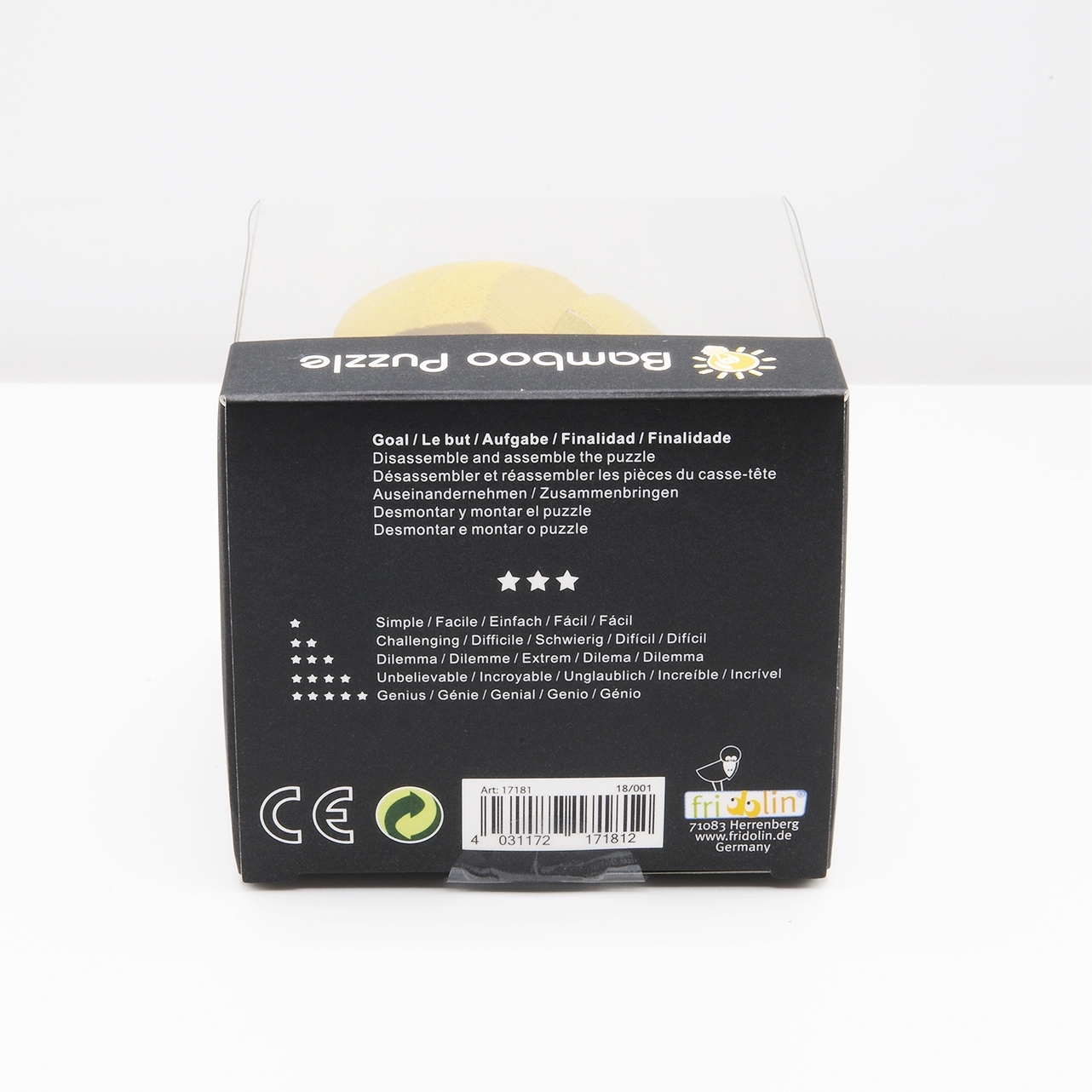 IQ-Test, bamboo puzzle, Ball, yellow