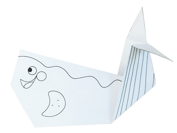 Colouring-Origami, Whales, 20 sheets, 15x15 cm