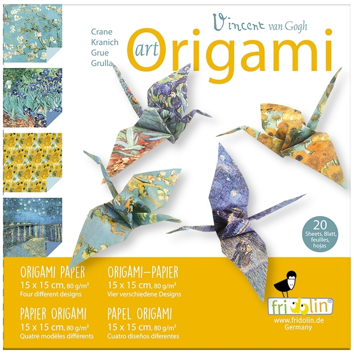 Art-Origami, Crane, Van Gogh, 20 sheets 15x15 cm