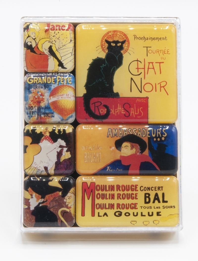 Magnets, Art Nouveau, Chat Noir, in transp. box
