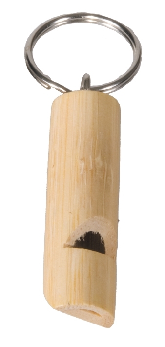 Whistle with keyring, bamboo