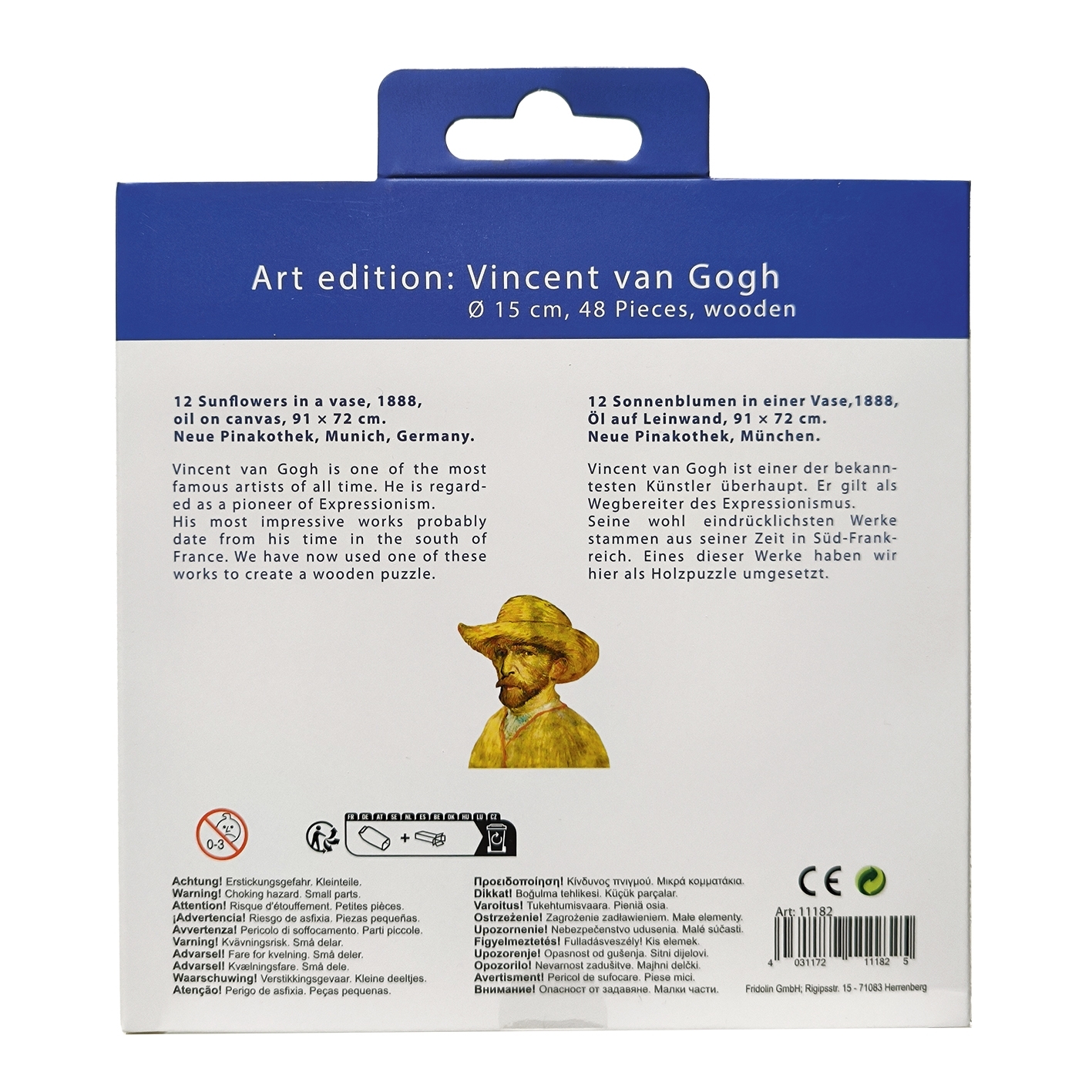 Art-Puzzle, Van Gogh, Sonnenblumen, Holz