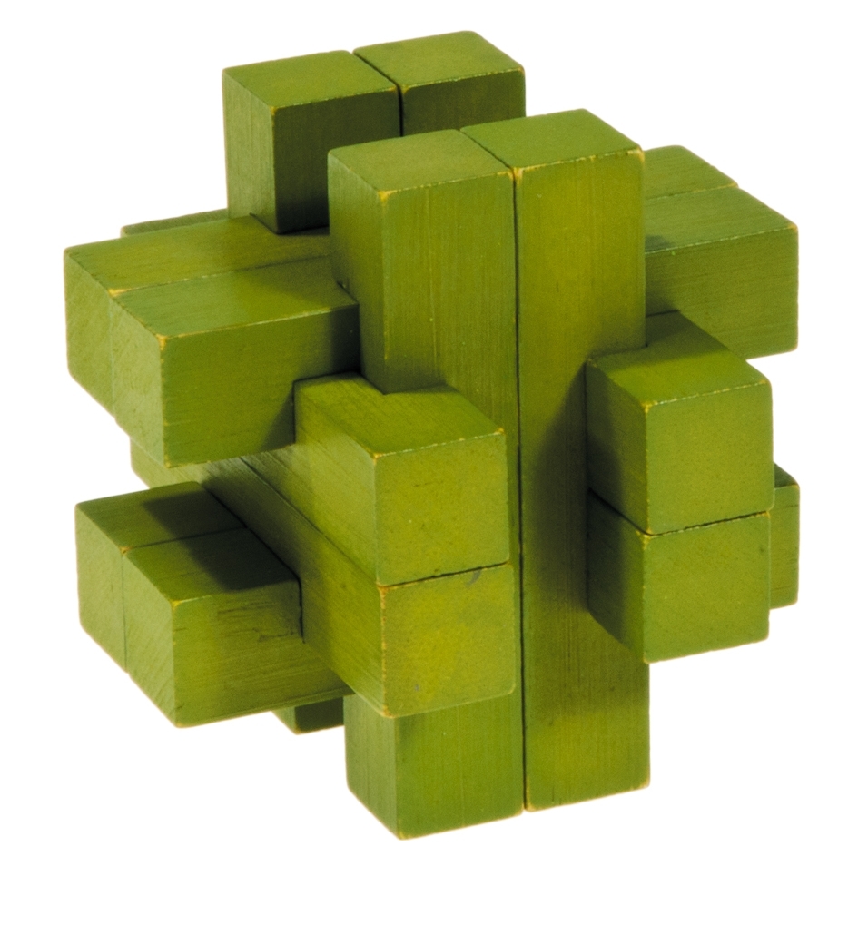 IQ-Test, bamboo puzzle, Bar Construction, green