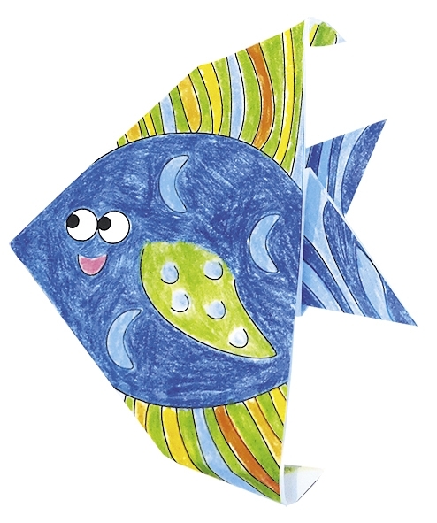 Colouring-Origami, fish, 20 sheets, 15x15 cm