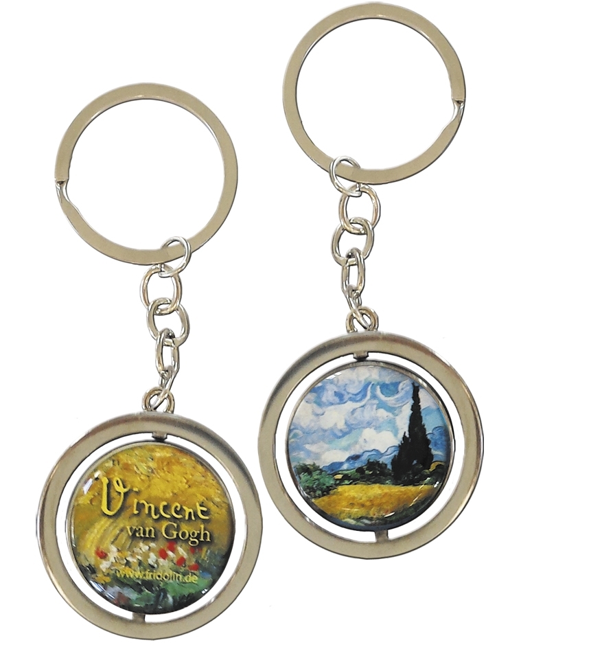 art keyring, two-sided, Van Gogh, Cypress