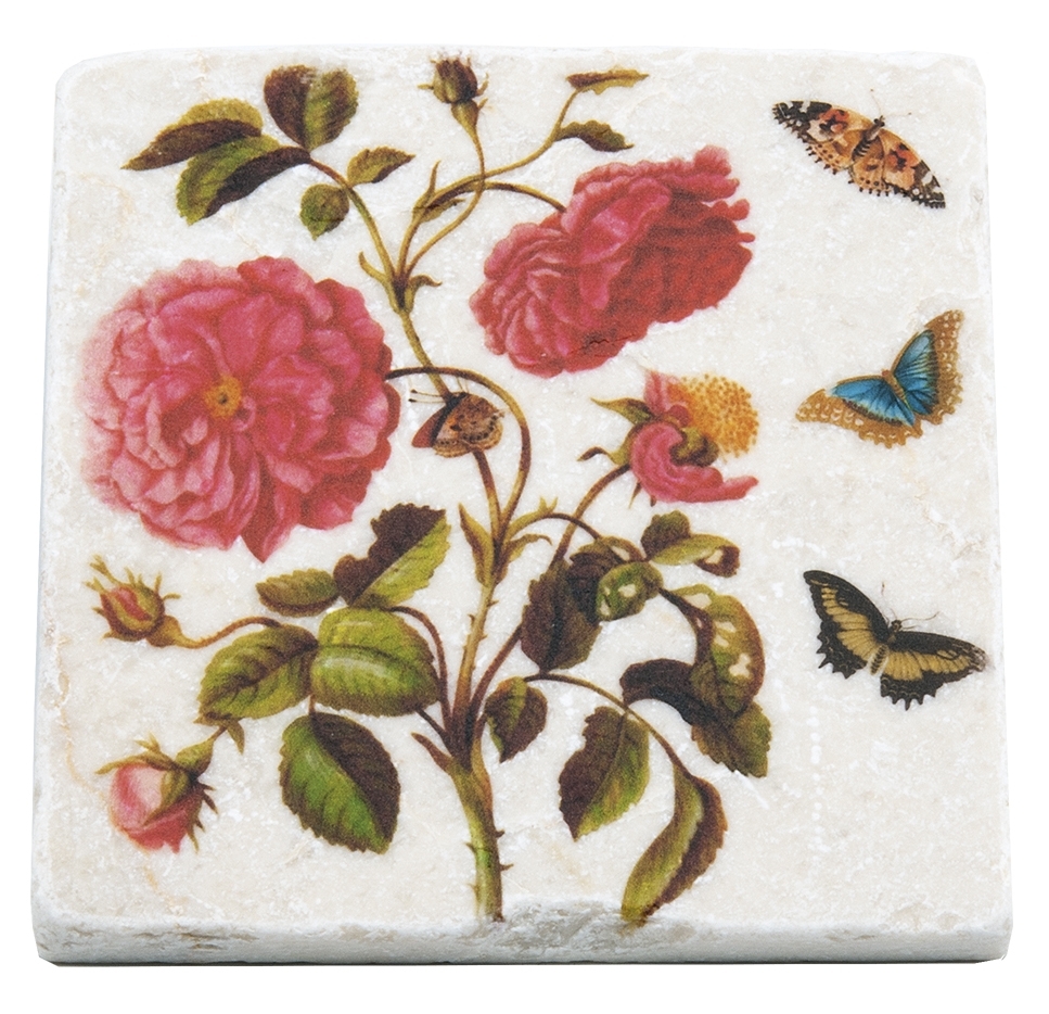 Marble coaster, Merian, Roses