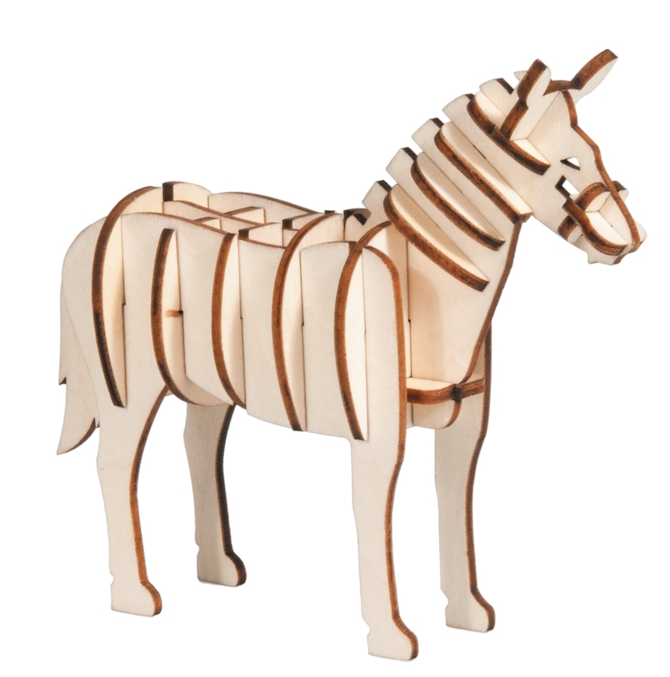 IQ-Test, 3D wooden animal puzzle, horse