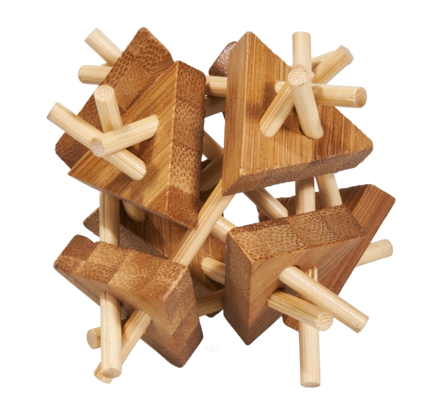 IQ-Test, bamboo puzzle, Sticks with Triangles