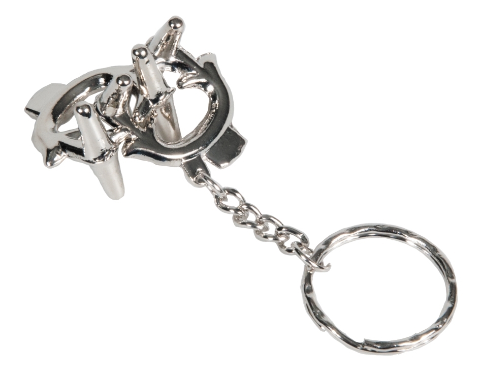 IQ-Test key ring, Two Deer Antlers, metal