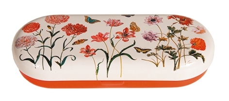 Spectacle case, Merian, Flowers, metal