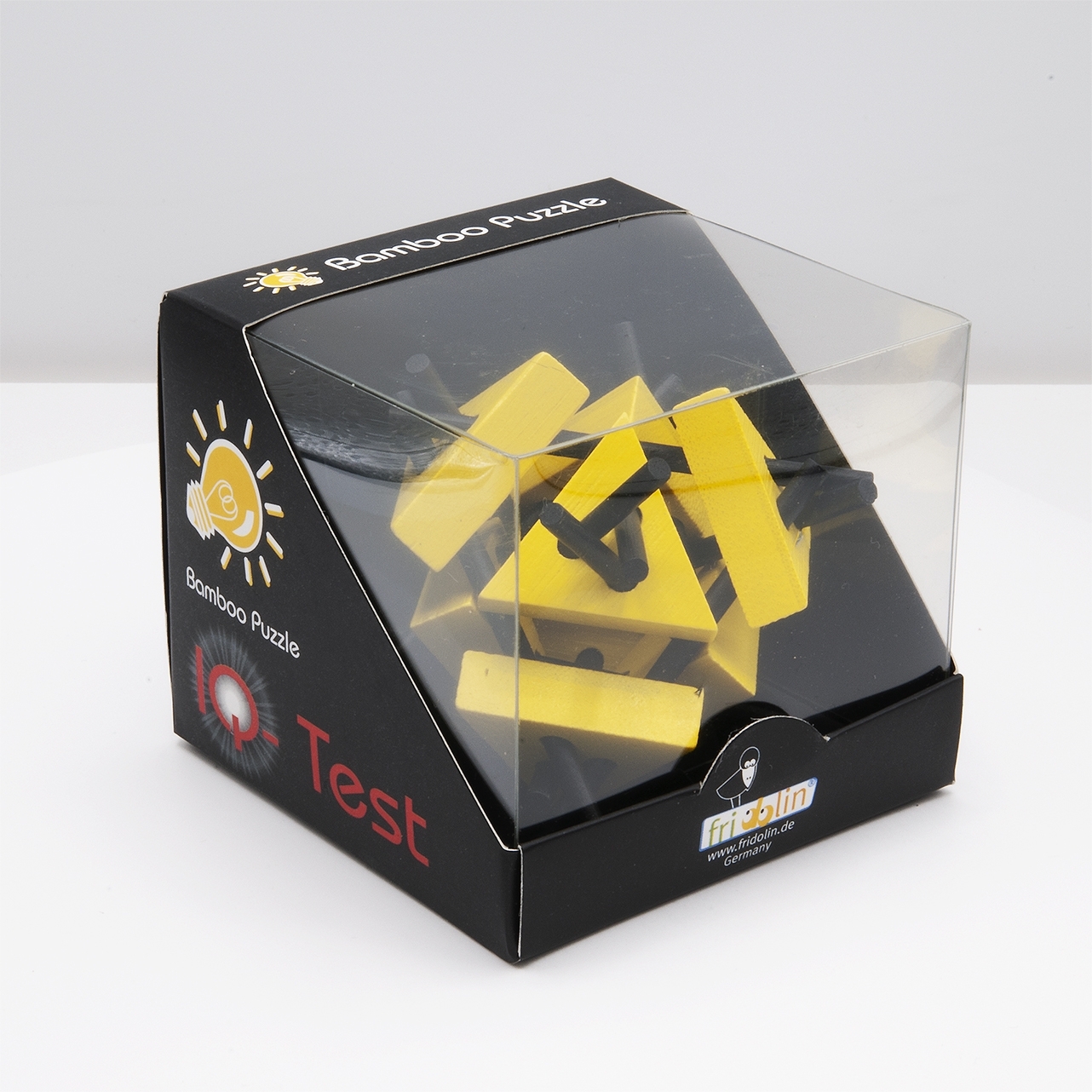 IQ-Test, bamboo puzzle, Triangles/Sticks, yell/blk