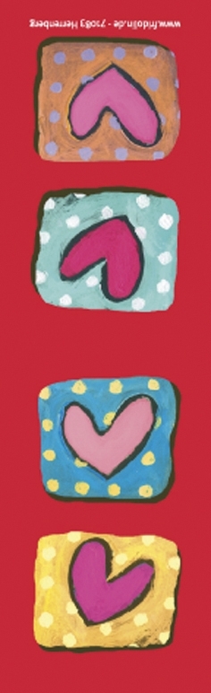 Magnetic bookmark, Hearts 1