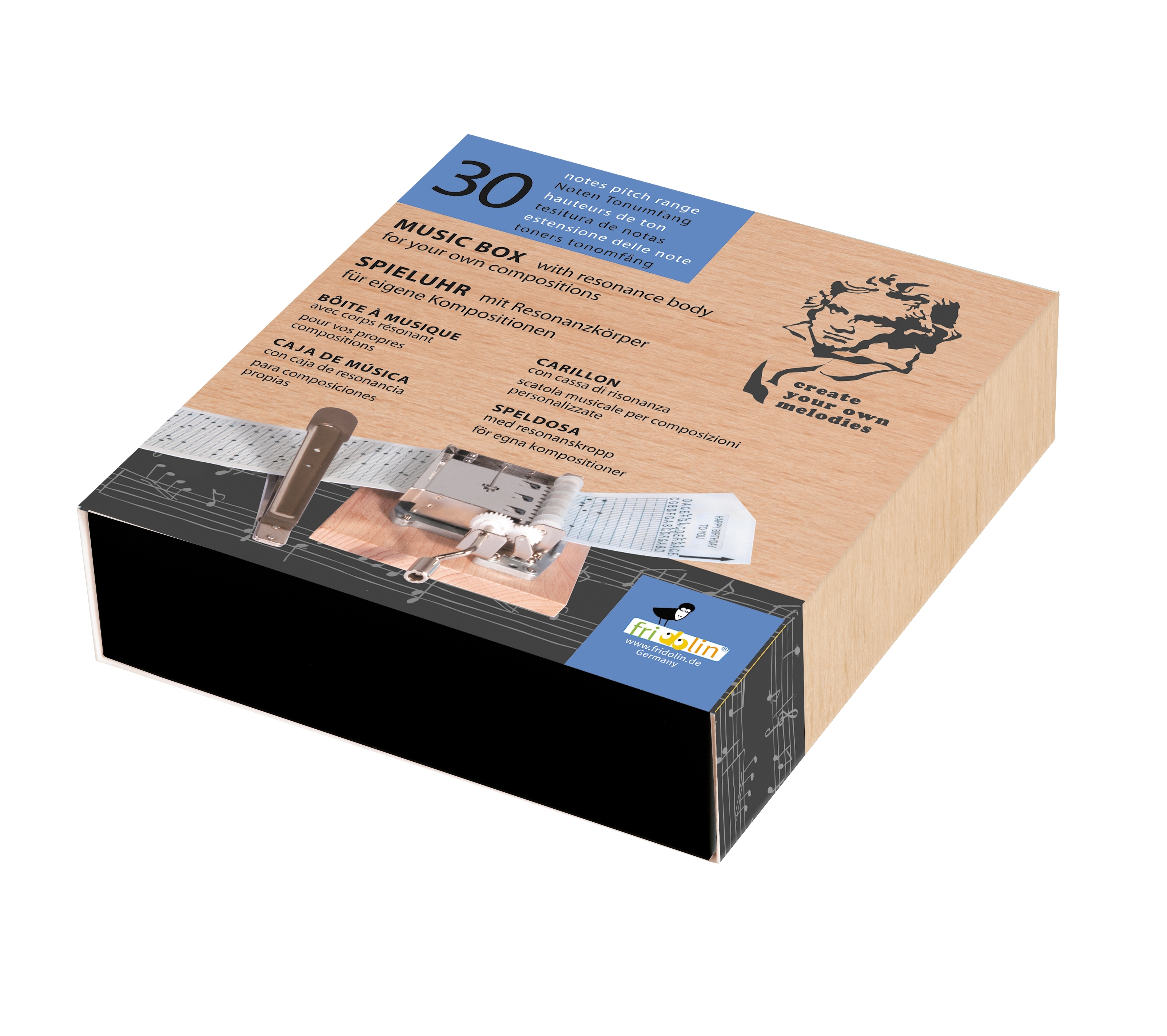 30-note music box for self punched melody stripes