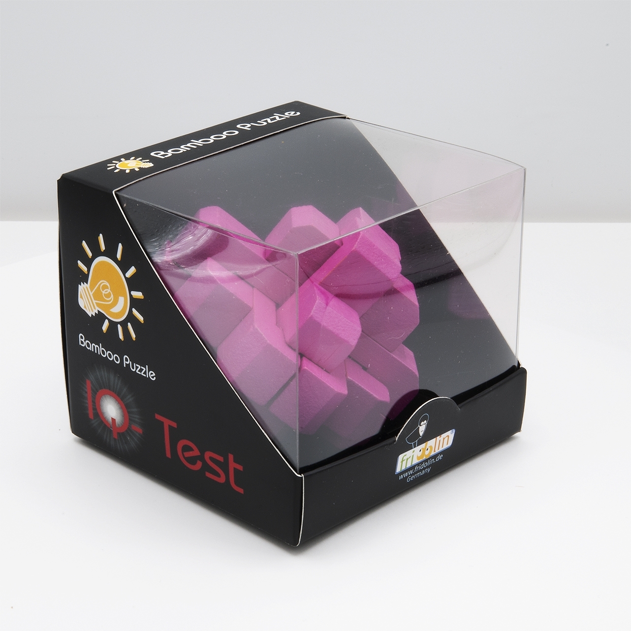 IQ-Test, bamboo puzzle, Round Knot, magenta