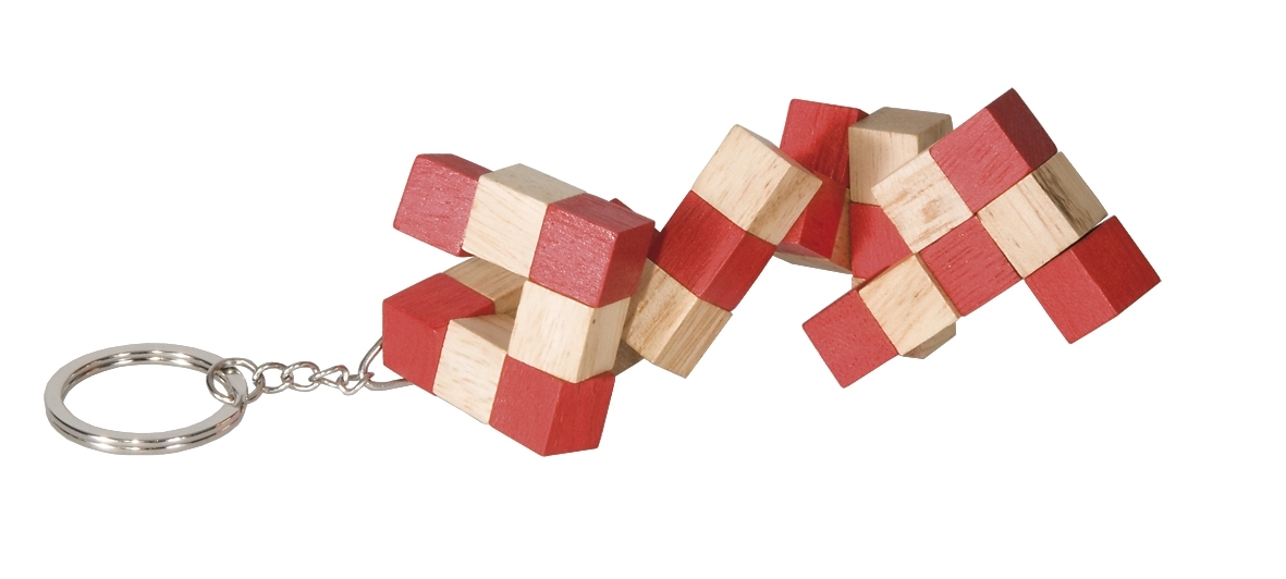 IQ-Test, Keyring, Cube, natural/red