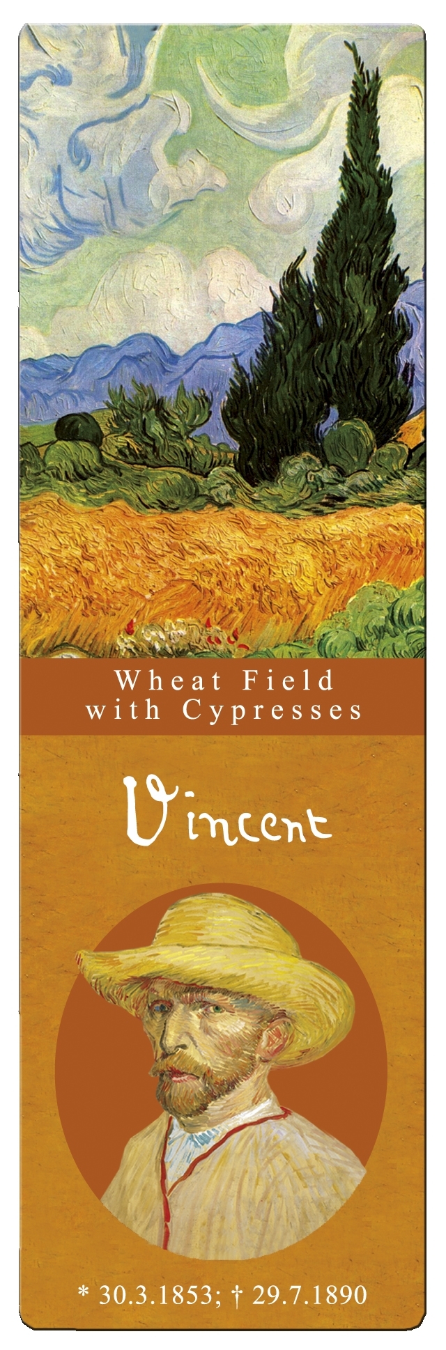 bookmark, Van Gogh, Wheat Field with Cypresses