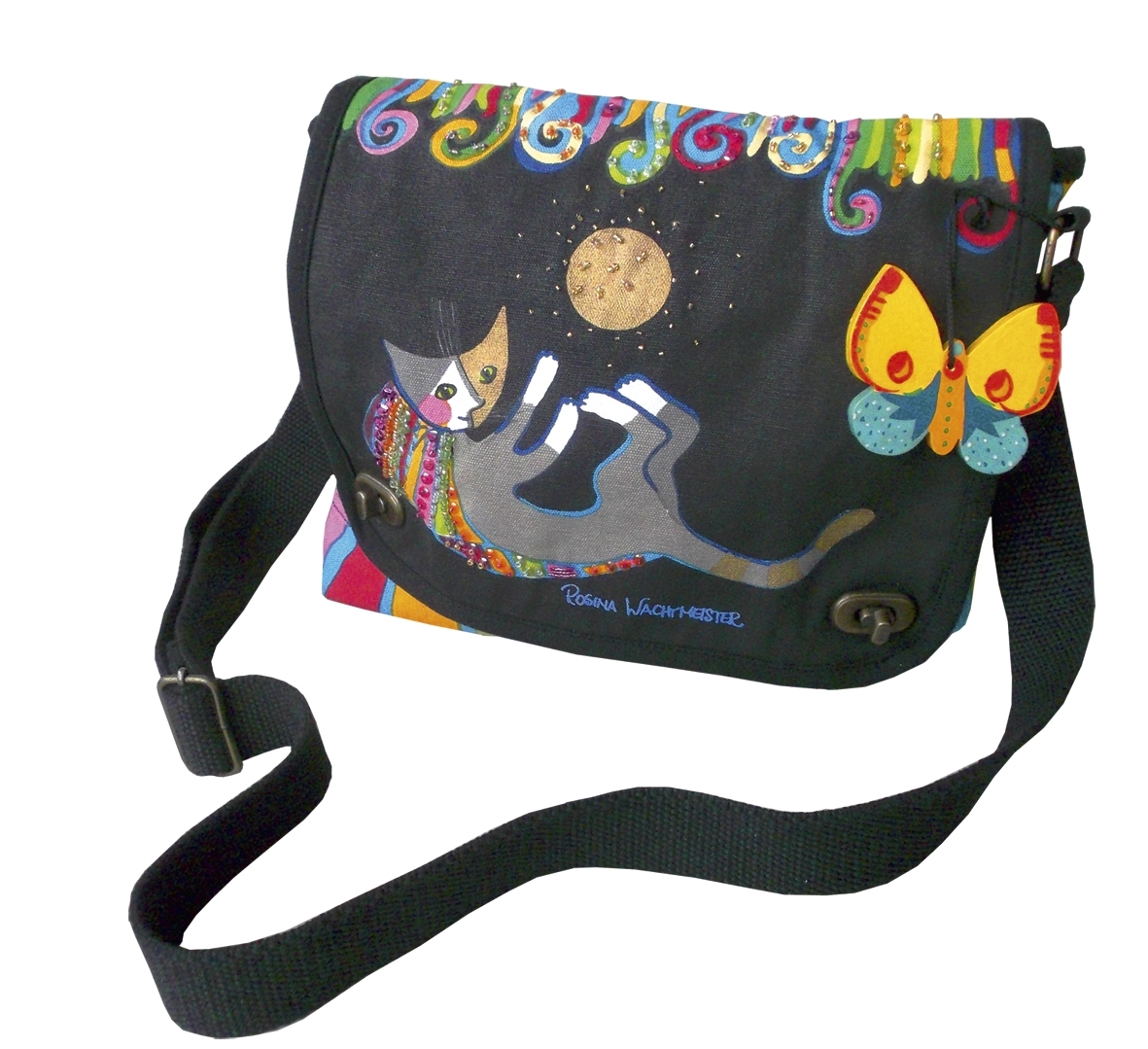shoulder bag, Wachtmeister, Cat and butterfly
