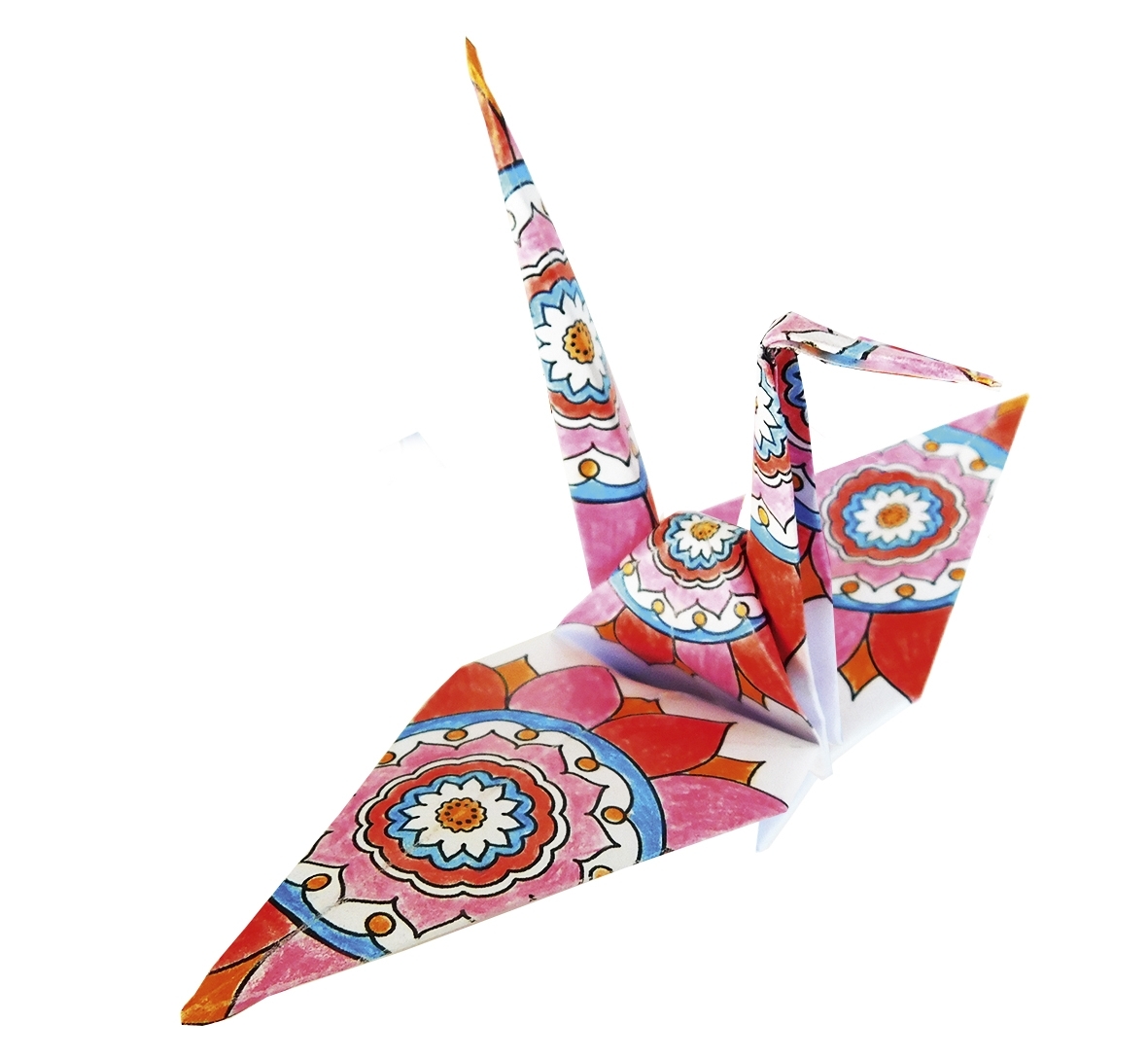 Mandala Colouring Origami, Crane, 20 sheets, 15x15