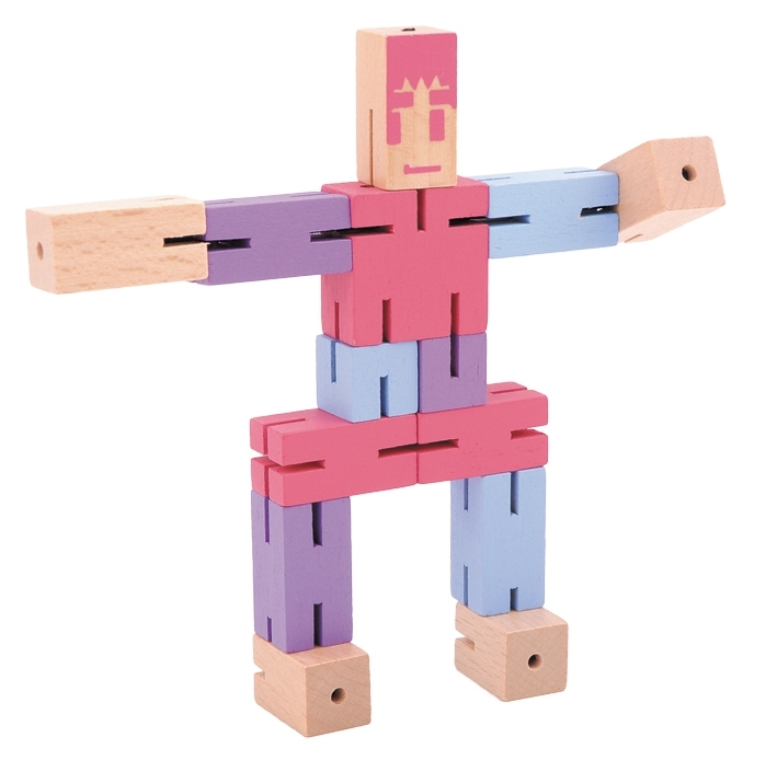 IQ-Test, Puzzle Boy 3 violet purple lightblue wood