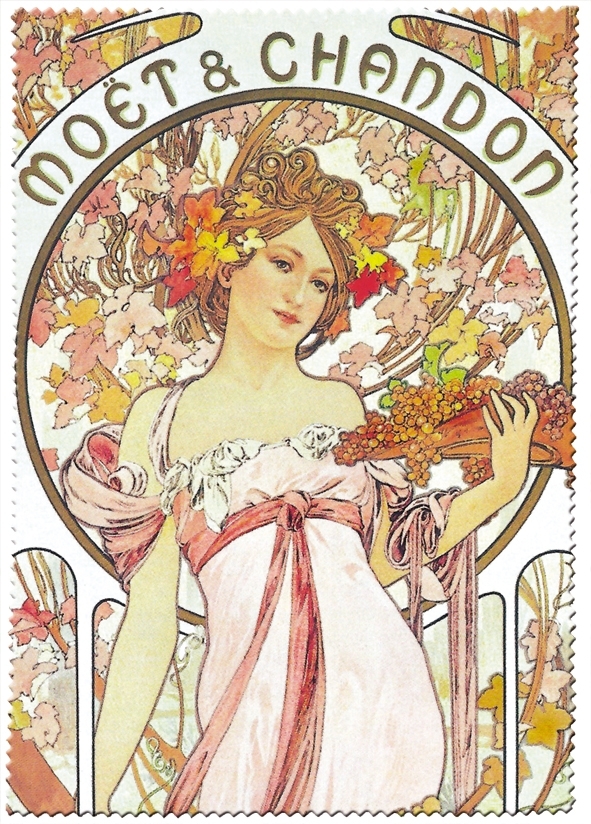 Eyeglass cleaning cloth, Art Nouveau, Louise