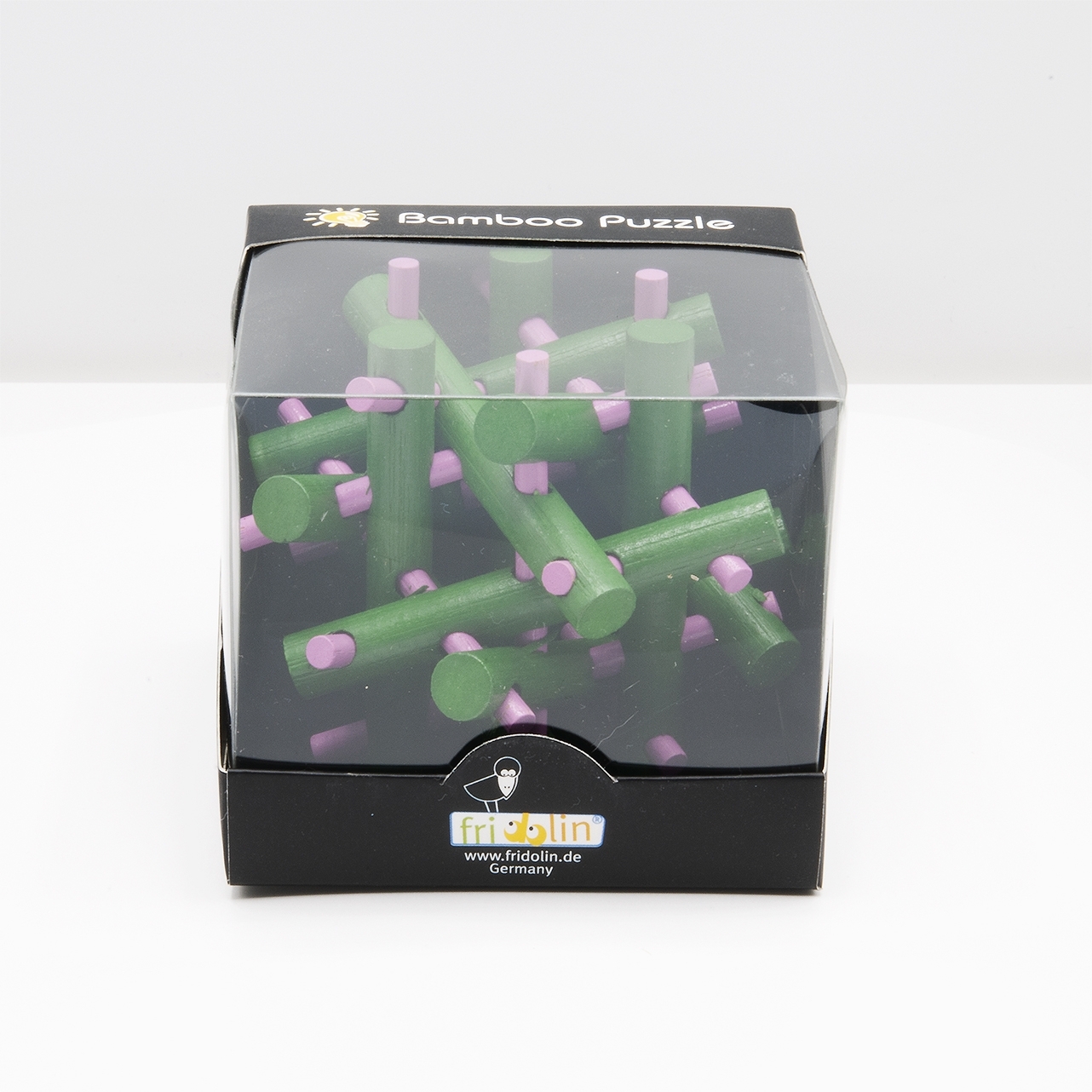 IQ-Test, bamboo puzzle, Magic Sticks, green/magent