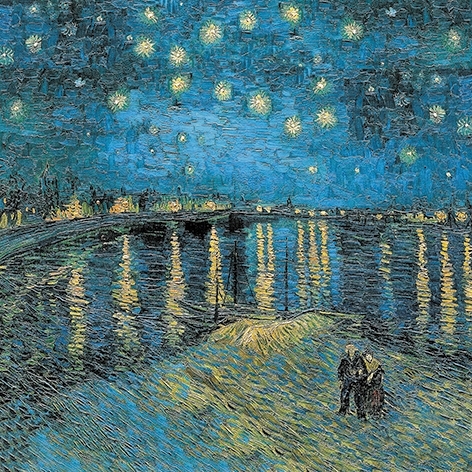 Art-Origami, Kranich, Van Gogh, 20 Blatt, 15x15 cm