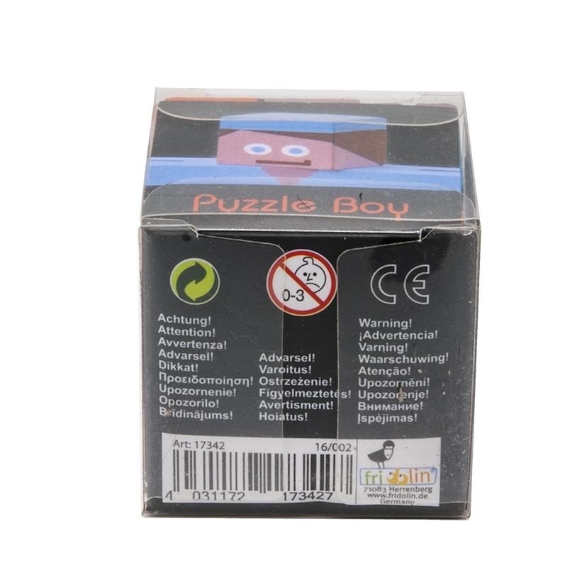 IQ-Test, Puzzle Boy 2, blue orange lightblue, wood