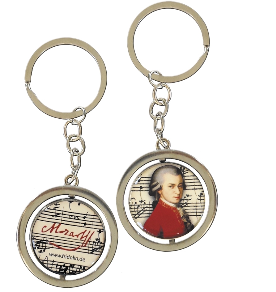 art keyring, two-sided, Mozart