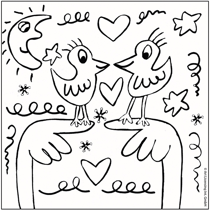 Coloring Art, J. Rizzi, 4 motifs + folding frames