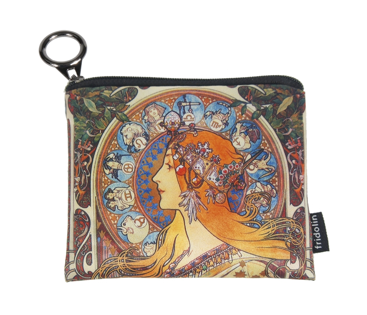 mini purse with zip, Art Nouveau, Zodiac