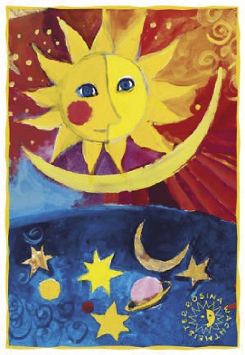 Folded card, Wachtmeister, Sun and moon