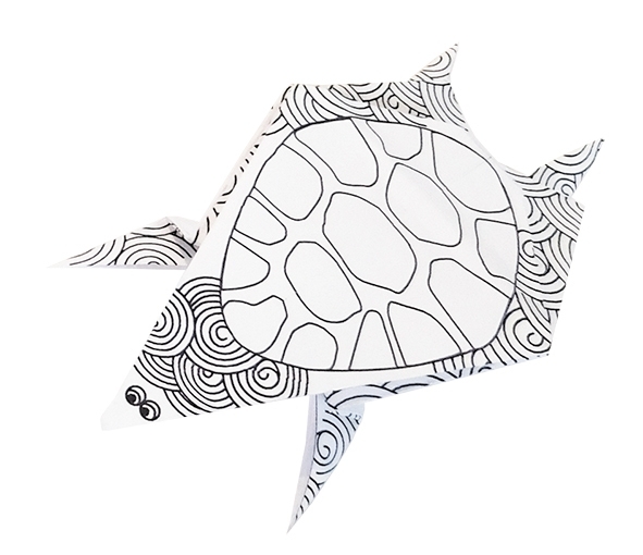 Colouring-Origami, Turtles, 20 sheets, 15x15 cm