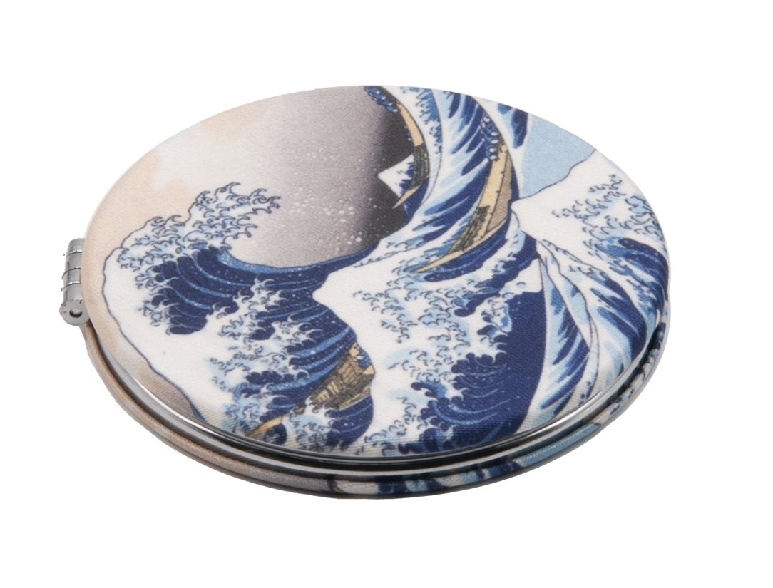 Pocket mirror, Hokusai, Wave