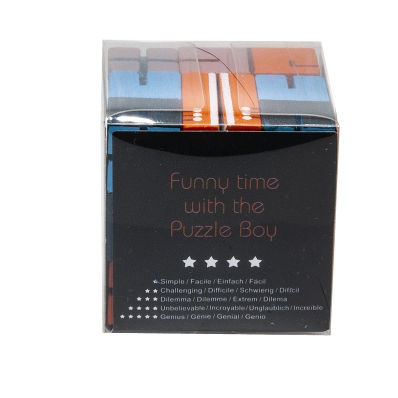 IQ-Test, Puzzle Boy 2, blue orange lightblue, wood