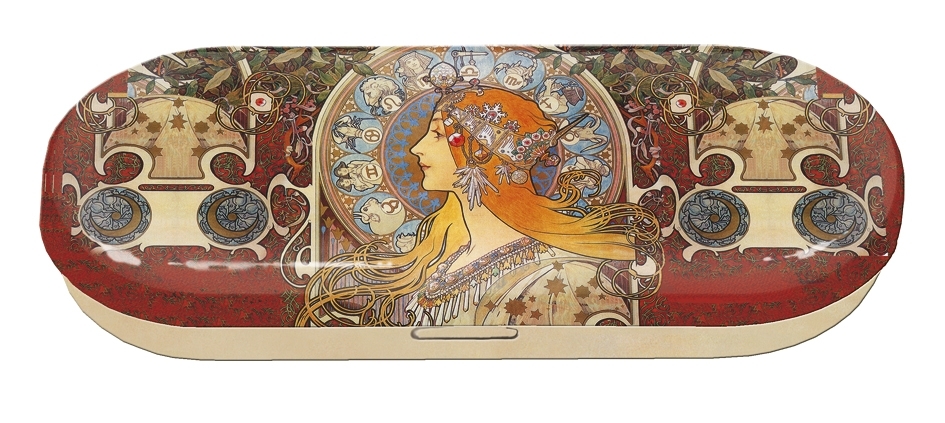 Spectacle case, Art Nouveau, Zodiac, metal