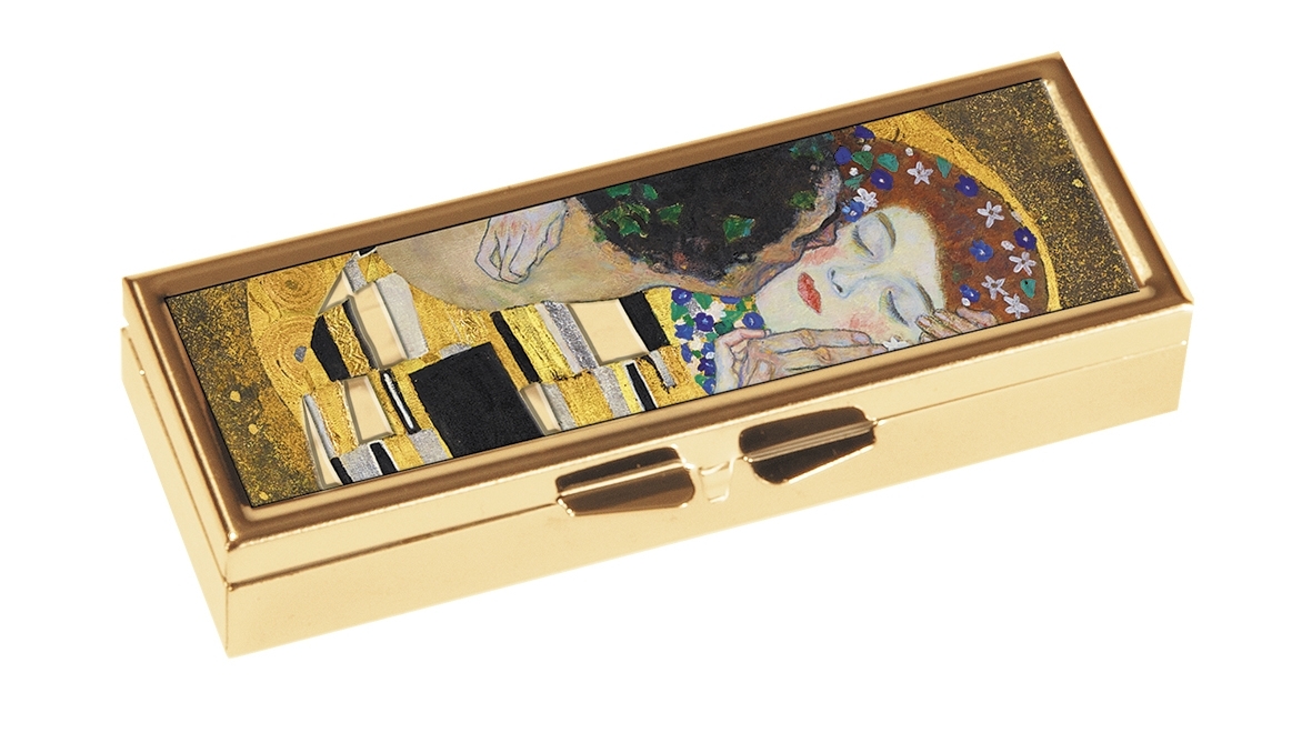 pillbox, 7-days, Gustav Klimt, The Kiss