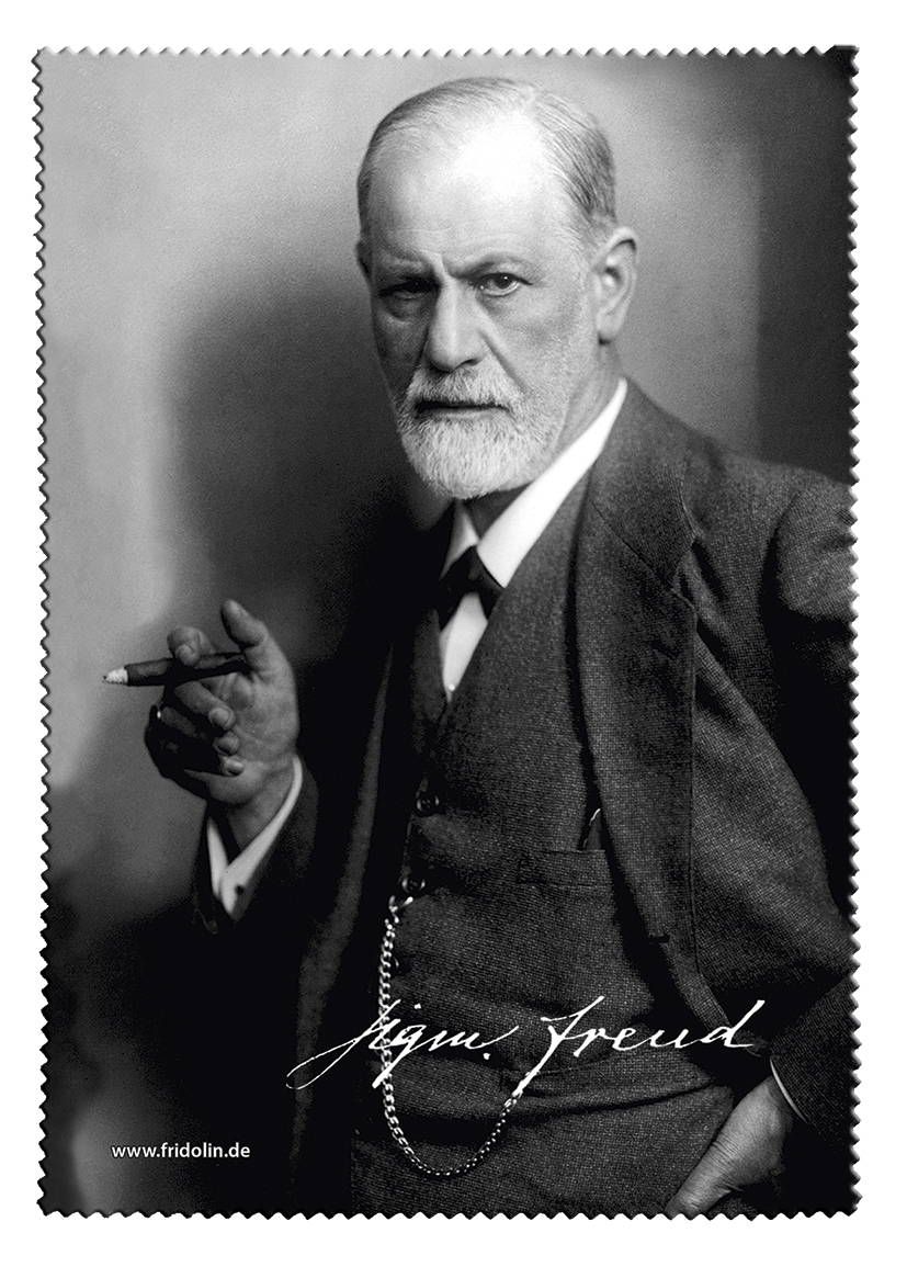 Eyeglass cleaning cloth, S. Freud, Portrait